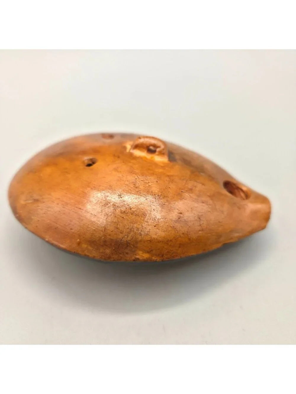 Peruvian Clay Ocarina Flute Handcrafted Terracotta Alpaca Llama Folk Art